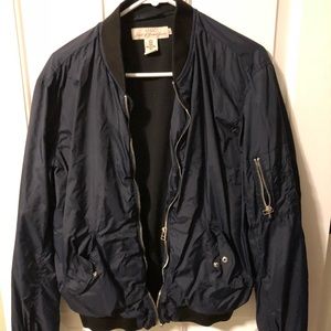 Blue bomber jacket